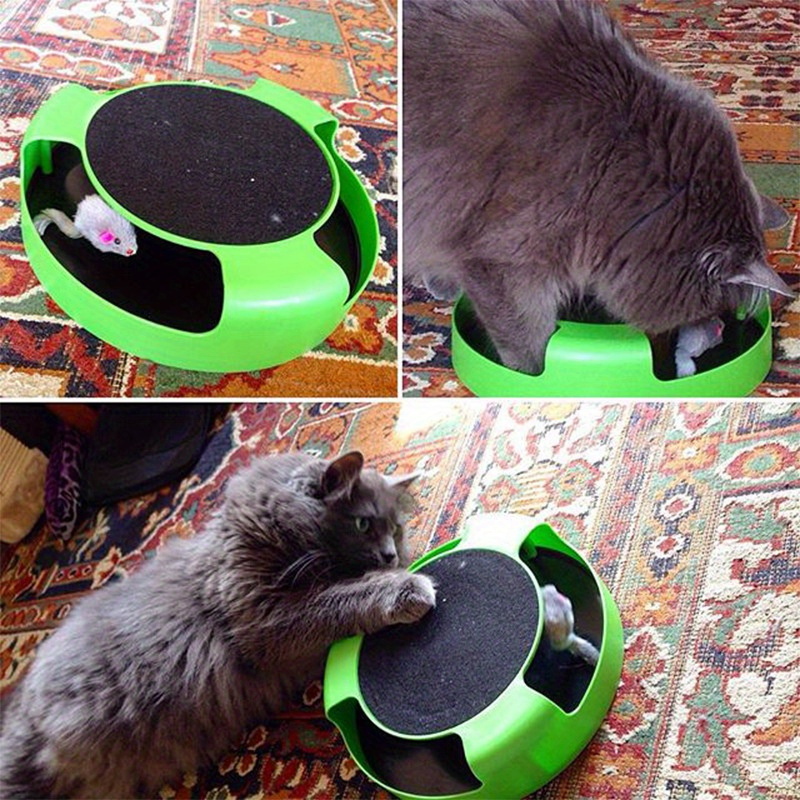 

1pc Interactive Cat Toy Pad - Teaser And Amusement - Plastic , Battery-free