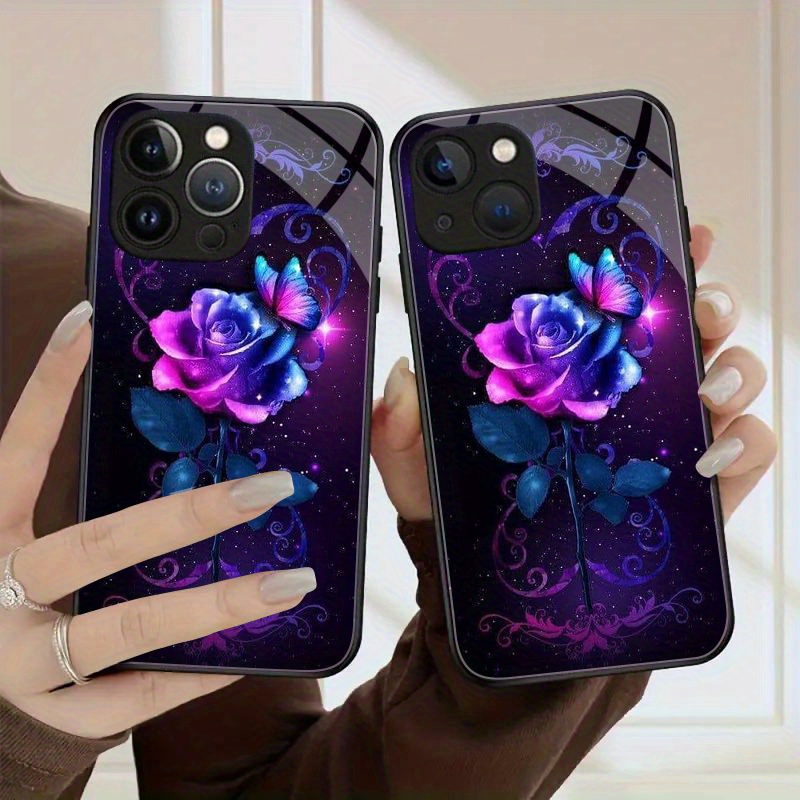 

Rose Graphic Protective Phone Case For Iphone 11/12/13/14/12 Pro Max/11 Pro/14 Pro/15, Gift For Birthday, Girlfriend, Boyfriend