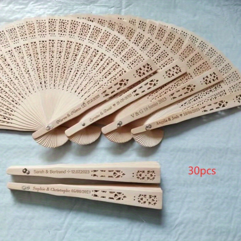 wedding fans personalized carved wood wedding fans wedding Temu United Kingdom