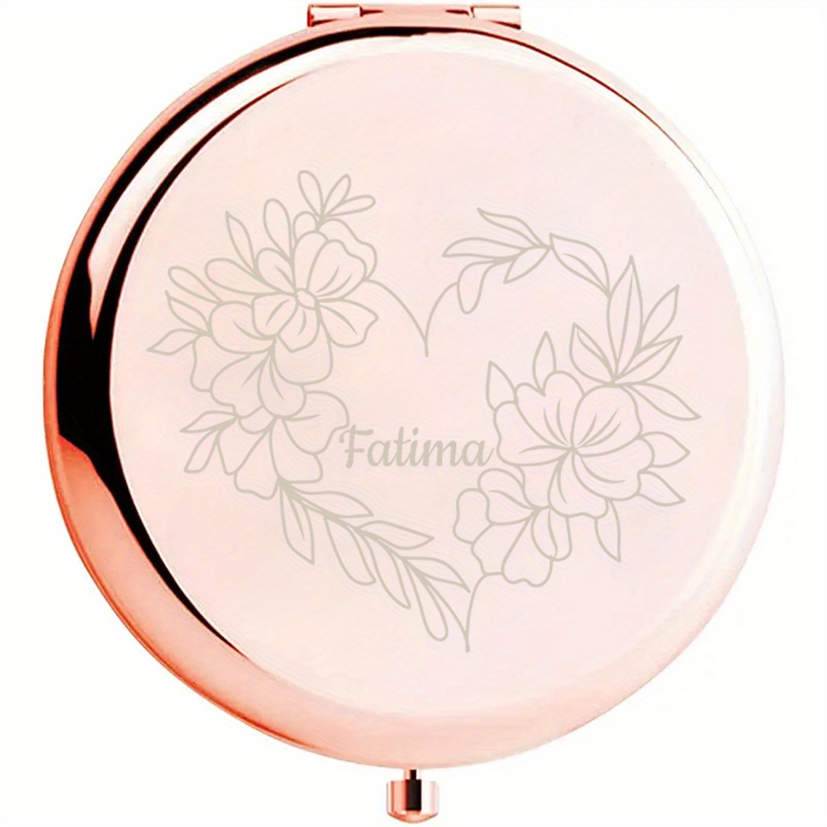 

1pc Custom Name Compact Personality Flowers Series Mirror Compact Pocket Makeup Folding Mirror Graduation Gift Sister Gift Dormitory Go Out Party Gift Birthday Christmas Gift