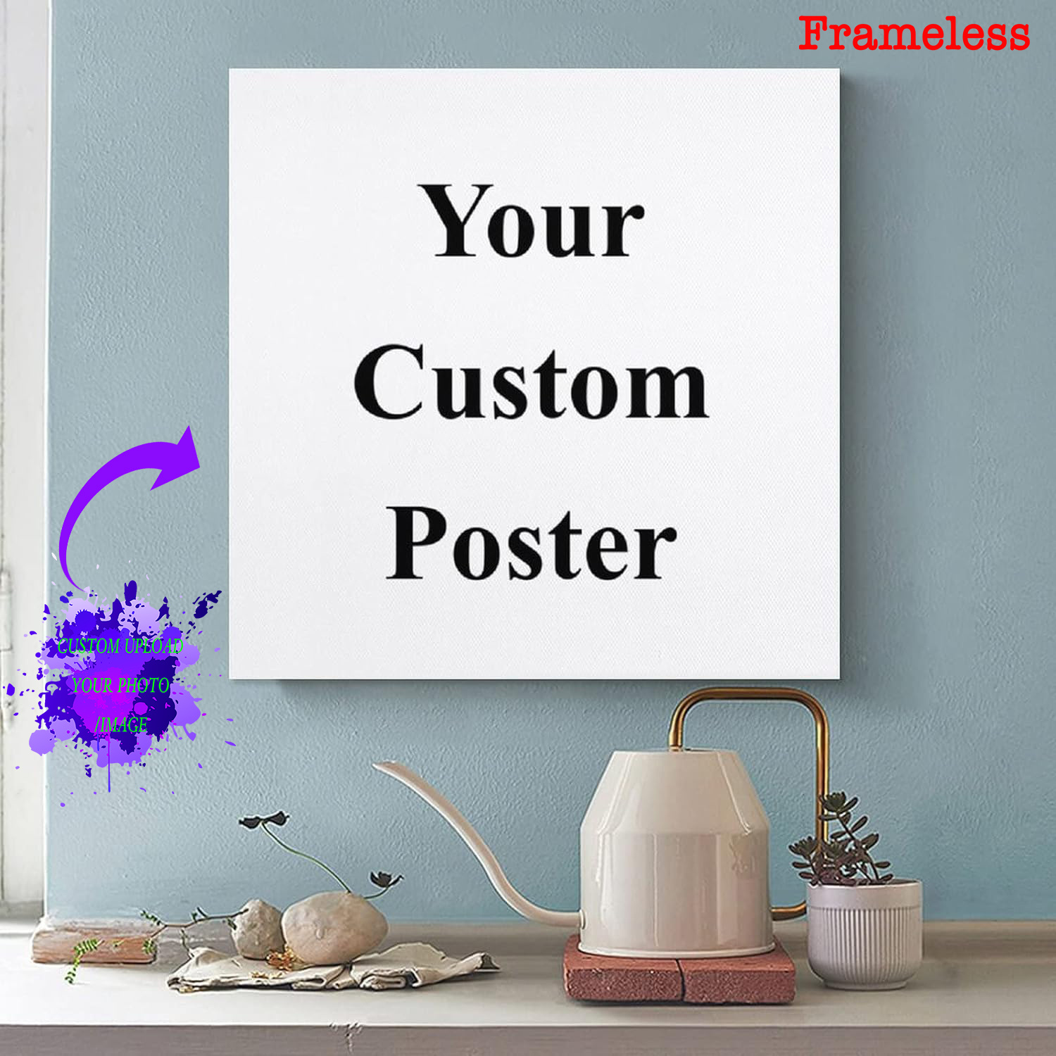 

1pc Customizable Unframed Canvas Poster, Personalized Photo Canvas Poster, Share Your Favorite Memories & Most Cherished Moments, Perfect Gift For Friends & Family, Wall Art, Home Decor
