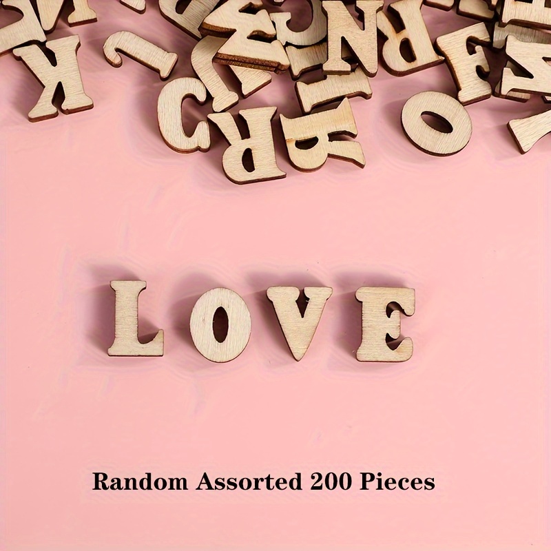 Nogeqi Lot de 200 pièces petites lettres en bois A-Z, 15 mm lettres