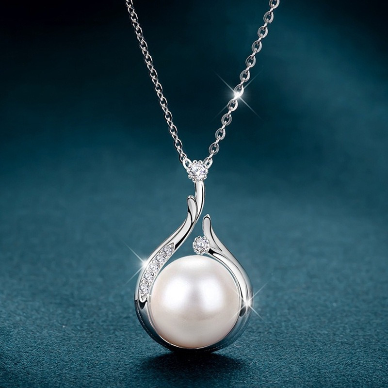 1pc 925 Silver All-style Necklace With Natural Pendant, Indie Design In , Perfect Gift For Women