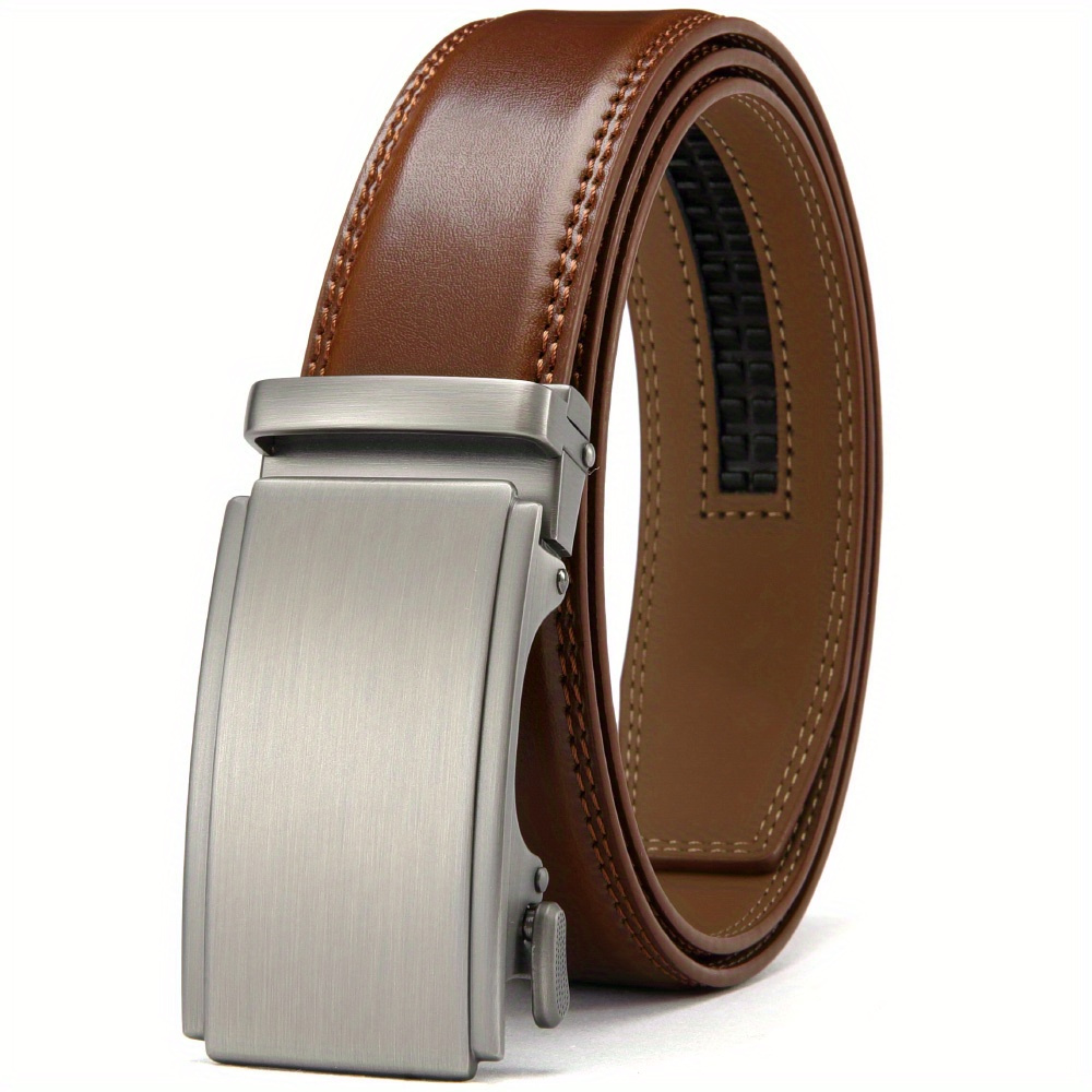 Ratchet Belt For Men -men's Second Layer Cowhide Belt 1 3/8" For Dress Pants - Micro Adjustable Belt , For Gifts.