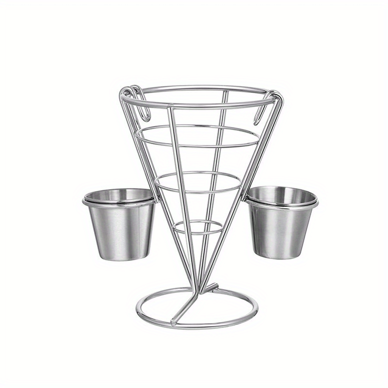 3pcs American Creative French Fries Food Basket Restaurant Wrought Iron Fried Chicken Mini Snack Basket Western Restaurant French Fries Fried Basket
