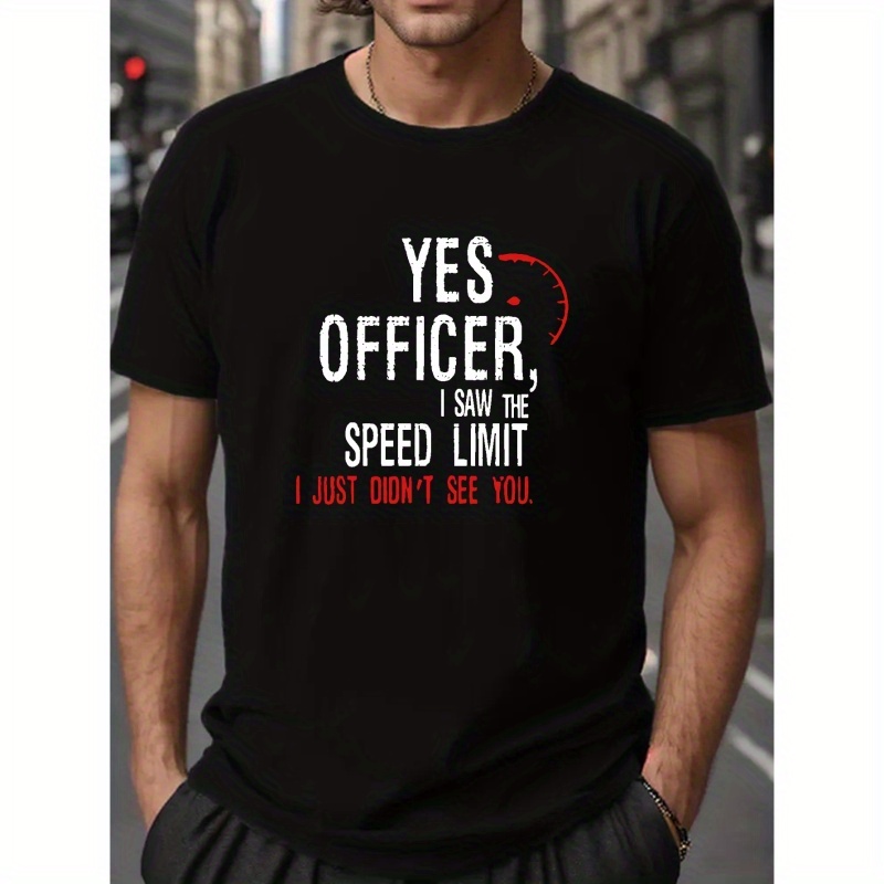 

Yes Print Tee Shirt, Tees For Men, Casual Short Sleeve T-shirt For Summer, Plus Size