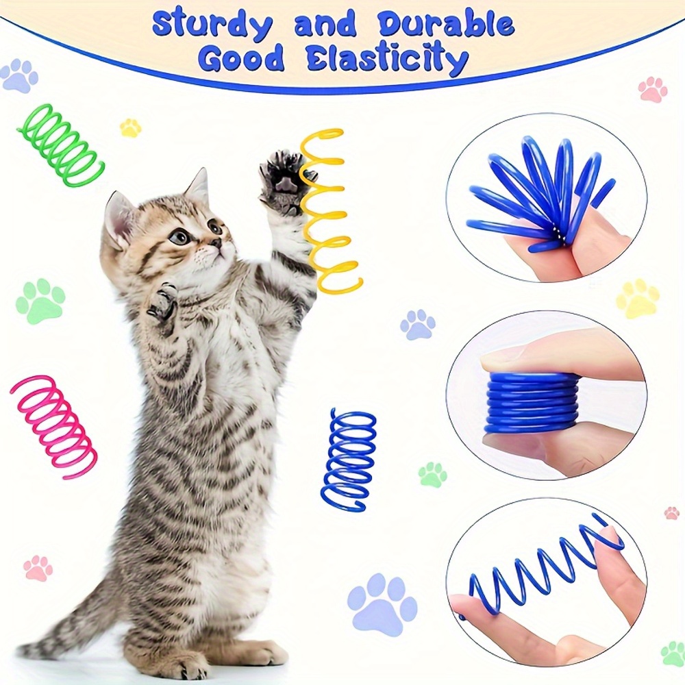 20pcs cat spring toy colorful plastic interactive toys for kittens pet accessories Product details 3