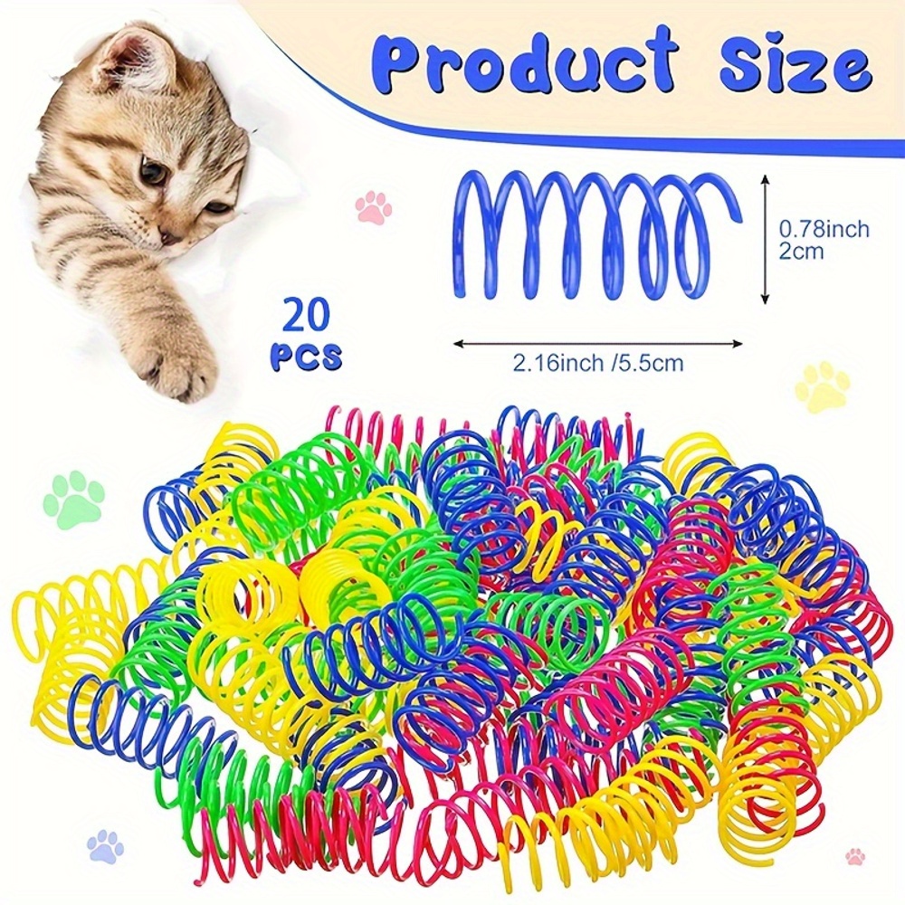 20pcs cat spring toy colorful plastic interactive toys for kittens pet accessories Product details 0