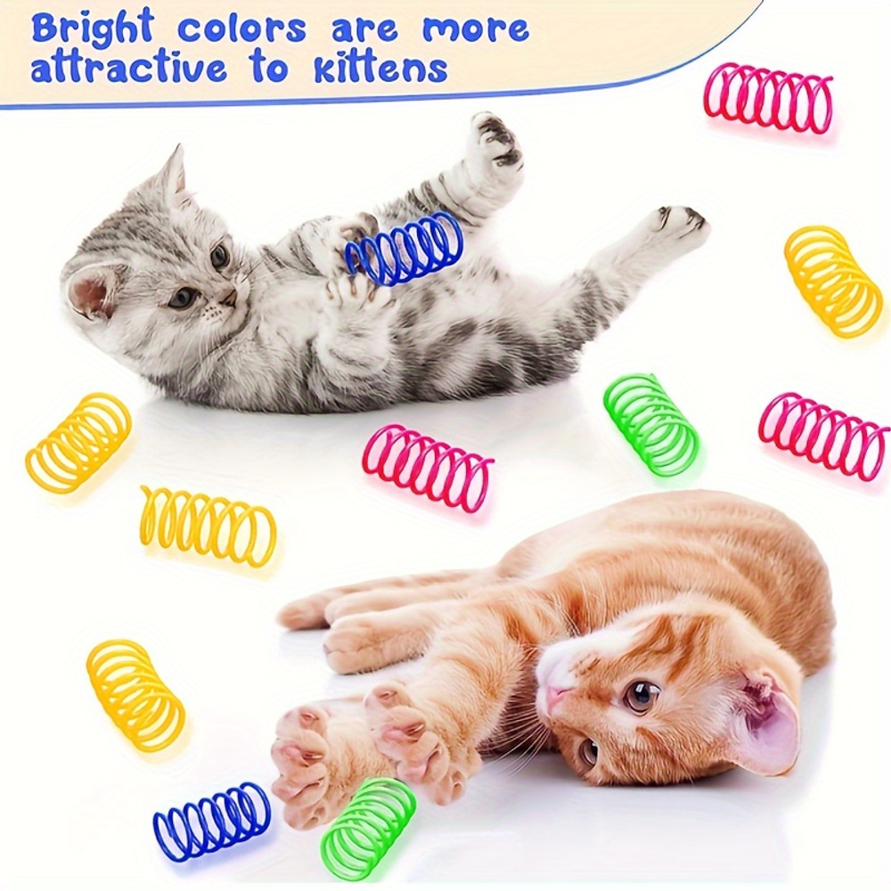 20pcs cat spring toy colorful plastic interactive toys for kittens pet accessories Product details 2