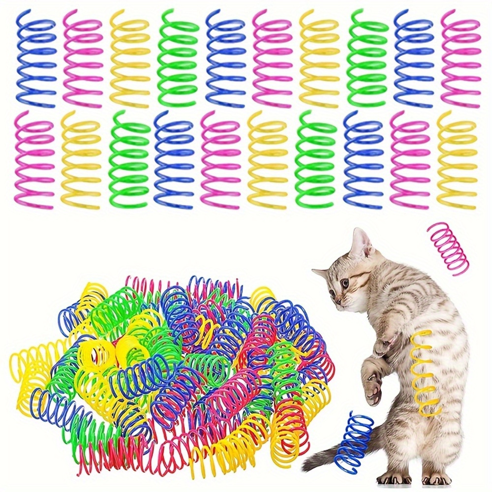 20pcs cat spring toy colorful plastic interactive toys for kittens pet accessories Product details 1