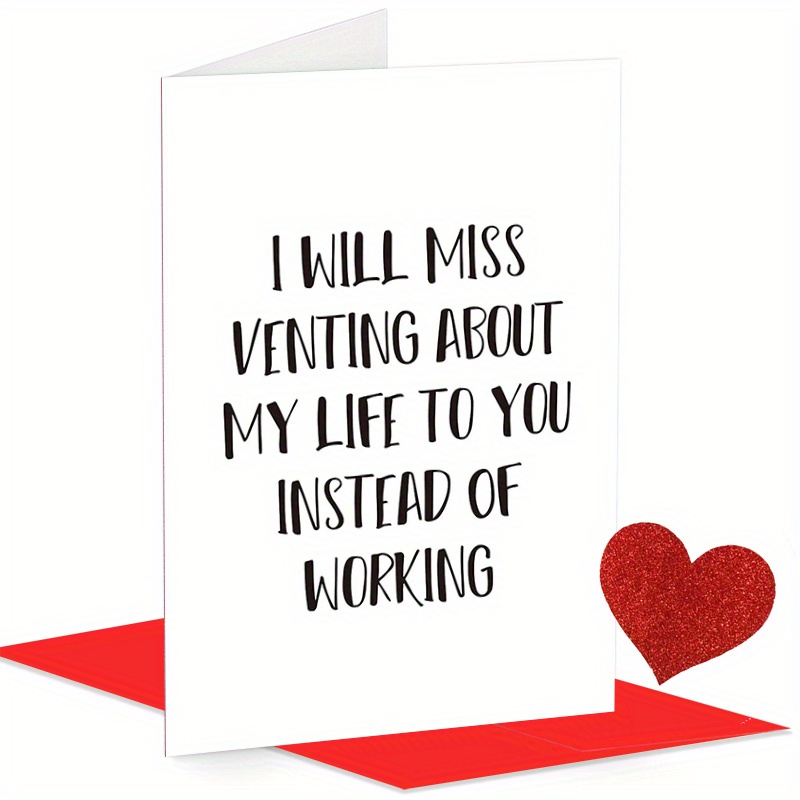 

1pc, I Will Miss Venting Card, Hilarious Card For Boss Staff Co Worker, Going Away Card For Colleague Leaving, Small Business Supplies, Thank You Cards, Birthday Gift, Cards, Unusual Items, Gift Cards