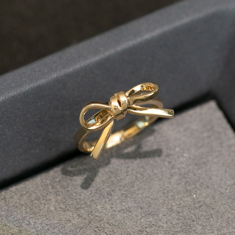 S925 Silver Bow Ring for Women, Romantic Jewelry