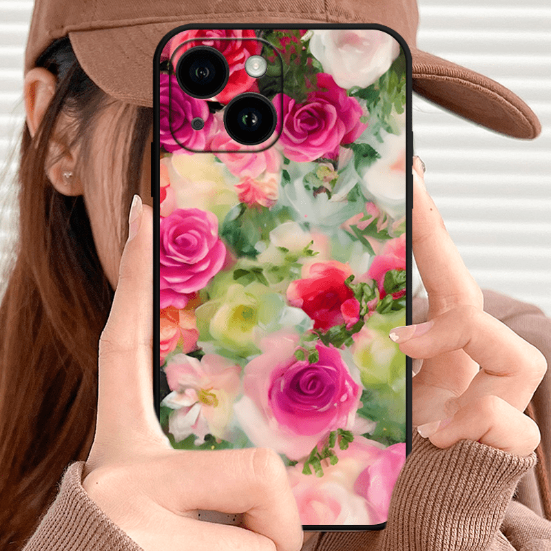 

Cute Flower Tpu Anti-slip Anti-fingerprint Phone Case For Iphone 15/14/13/12/11 Pro Plus Max/xs Max/x/xr/8/7/6/6s/se/2020/2022/12/13/14 Plus Mini