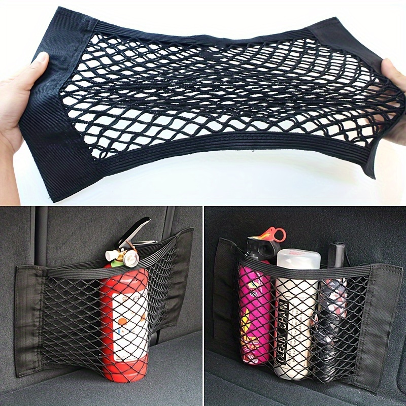 

2pcs Universal Car Trunk Organizer - Maximize Your Car's Storage Space With A Rear Net Mesh, Elastic String Storage Net Bag