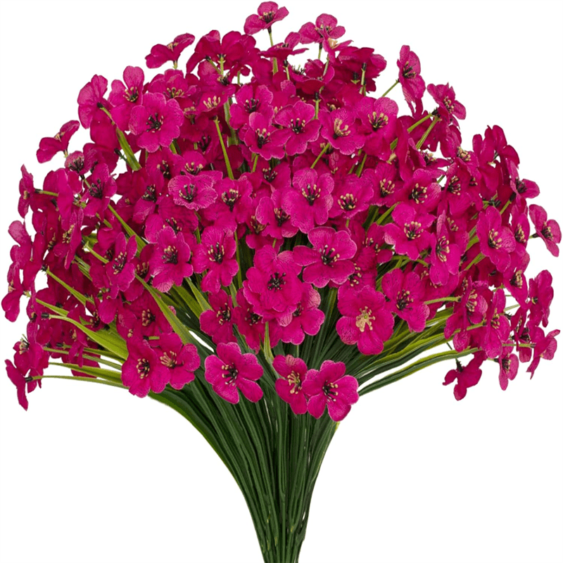 

6 Bundles Artificial Flowers, Uv Resistant Outdoor Plants, No Fade Faux Shrubs Fake Flowers, Window Box Garden Porch Home Decoration, Mother's Day Decoration, Summer Home Decor, Fuchsia