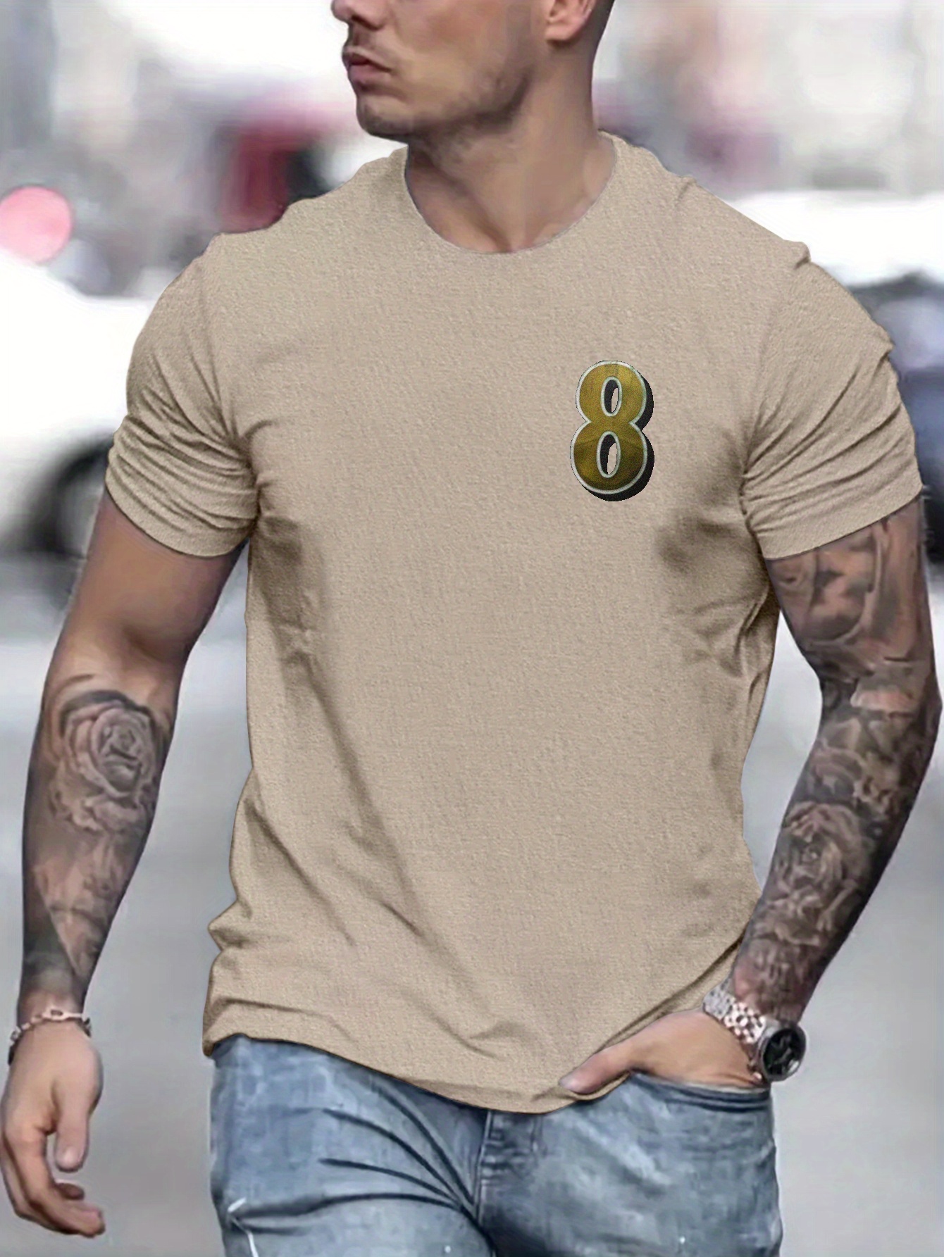 Comic Style Cowards Letters Print Casual Crew Neck Short - Temu Australia