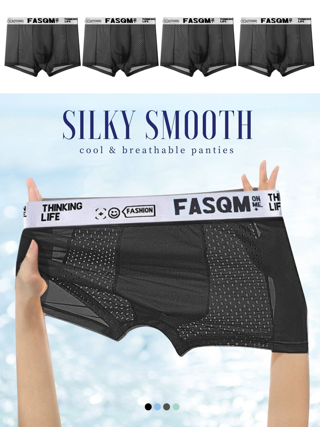 Sexy Men's Boxer Briefs Underwear 3D Wolf Print Smooth Trunks Shorts  Underpants