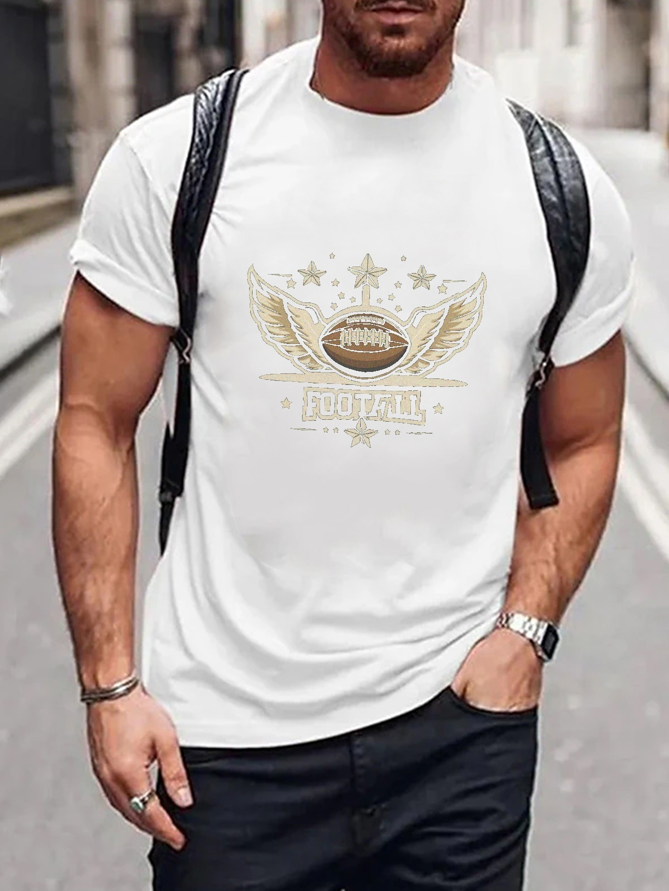 Men's Rugby Wings Graphic Print T shirt Summer Trendy Casual Temu New