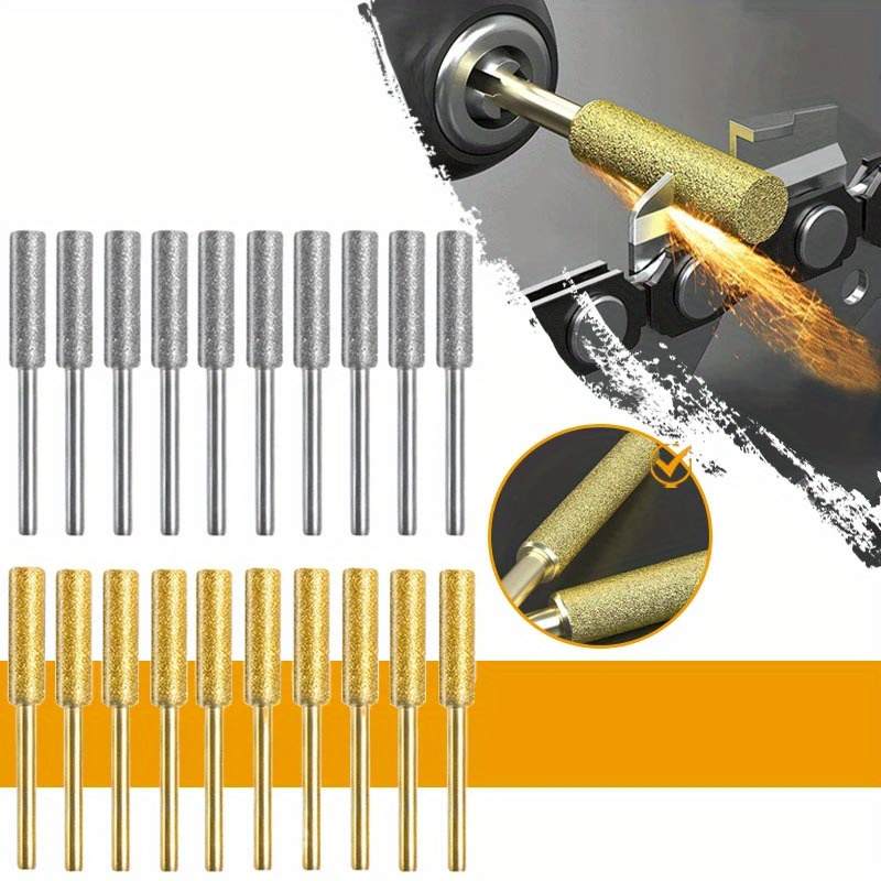 

Chainsaw Oil Saw Grinding Saw Chain Grinding Head Grinding Machine Grinding Head Diamond Coated Cylindrical Burr Chainsaw Grinding Stone File Chain Grinding Stone Carving Grinding Tool Kit