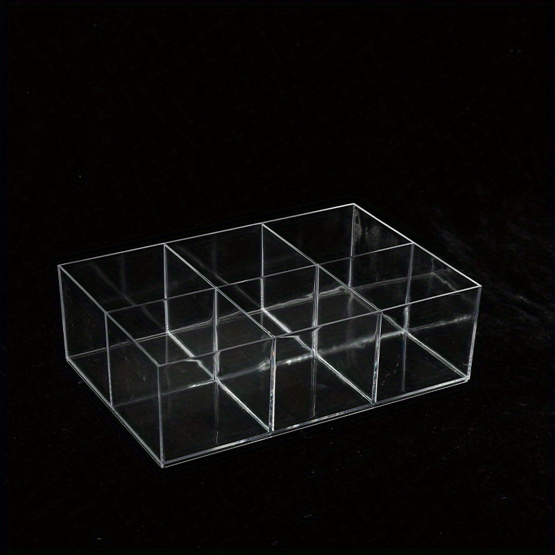 

1pc Clear Acrylic 6-compartment Organizer Box, Multi-purpose Storage Solution For Jewelry, Accessories, And Small Parts, Durable Plastic Construction