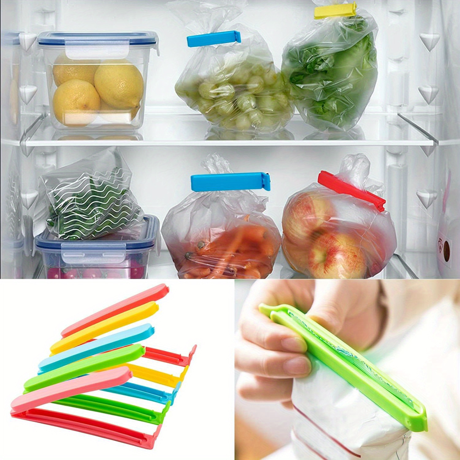 

10/30/50pcs Plastic Chip Clips Bag Sealing Clips For Food And Snack Storage Colorful Food Fresh Keeping Chips Bread Bag Clamp Sealer For Kitchen Food Packages