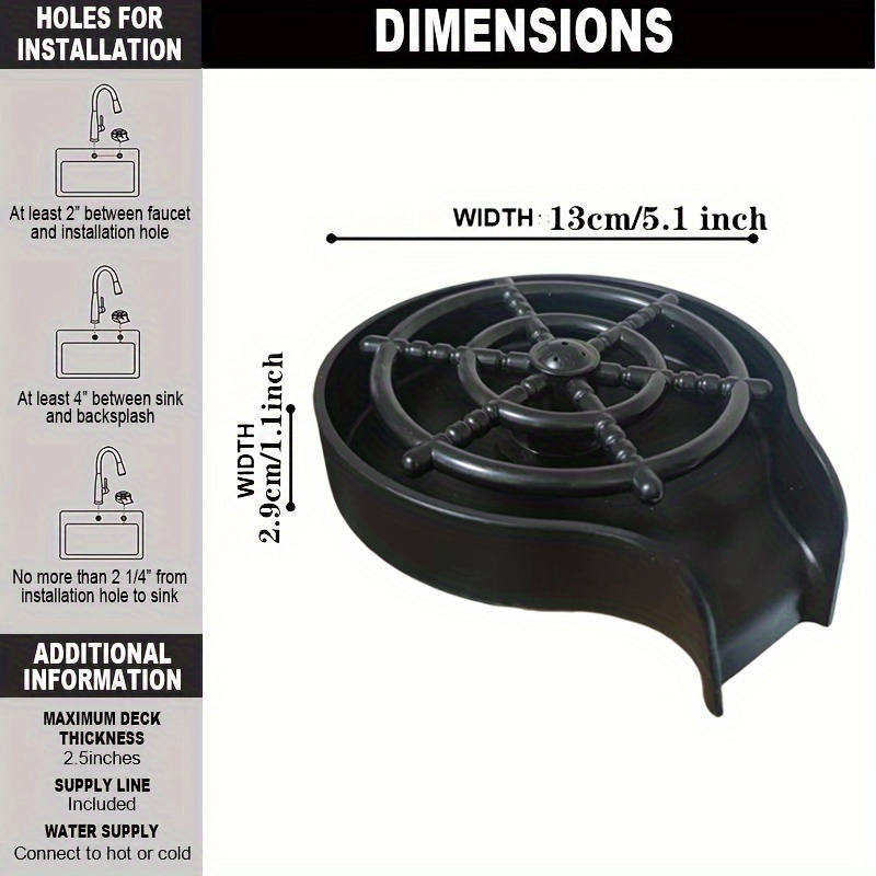 1pc   sink with high pressure cup washer and automatic flush kitchen water cup filter details 2