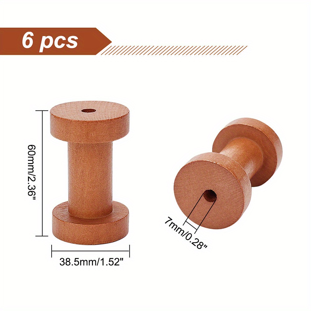 8pcs Empty Wooden Spool, Vintage Wood Bobbin, For Embroidery