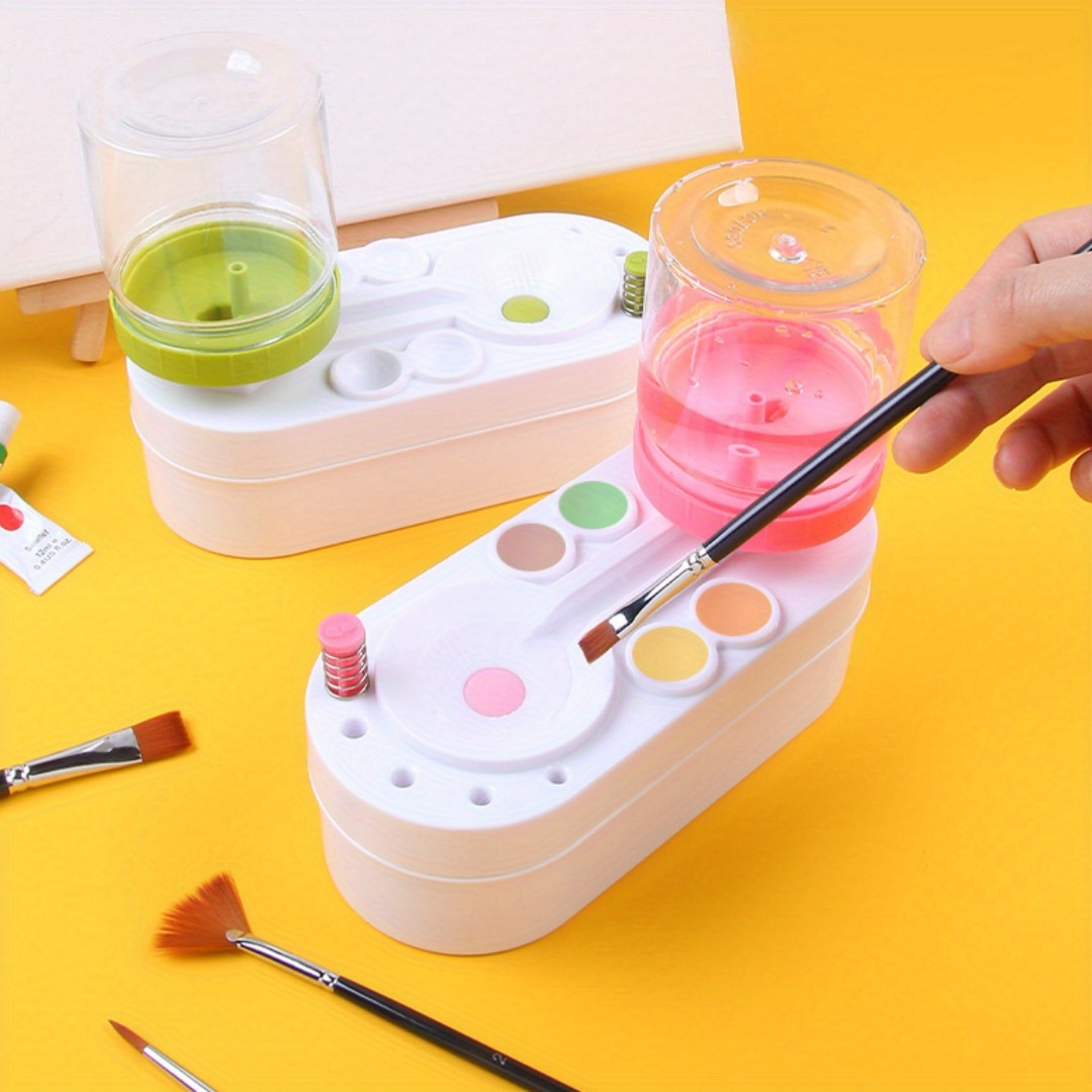 

Paint Brush Cleaner Paint Brush Holder With Palette Brush Rinser For Acrylic Watercolor And Water Based Paints Drawing And Art Supplies With Paint Tray
