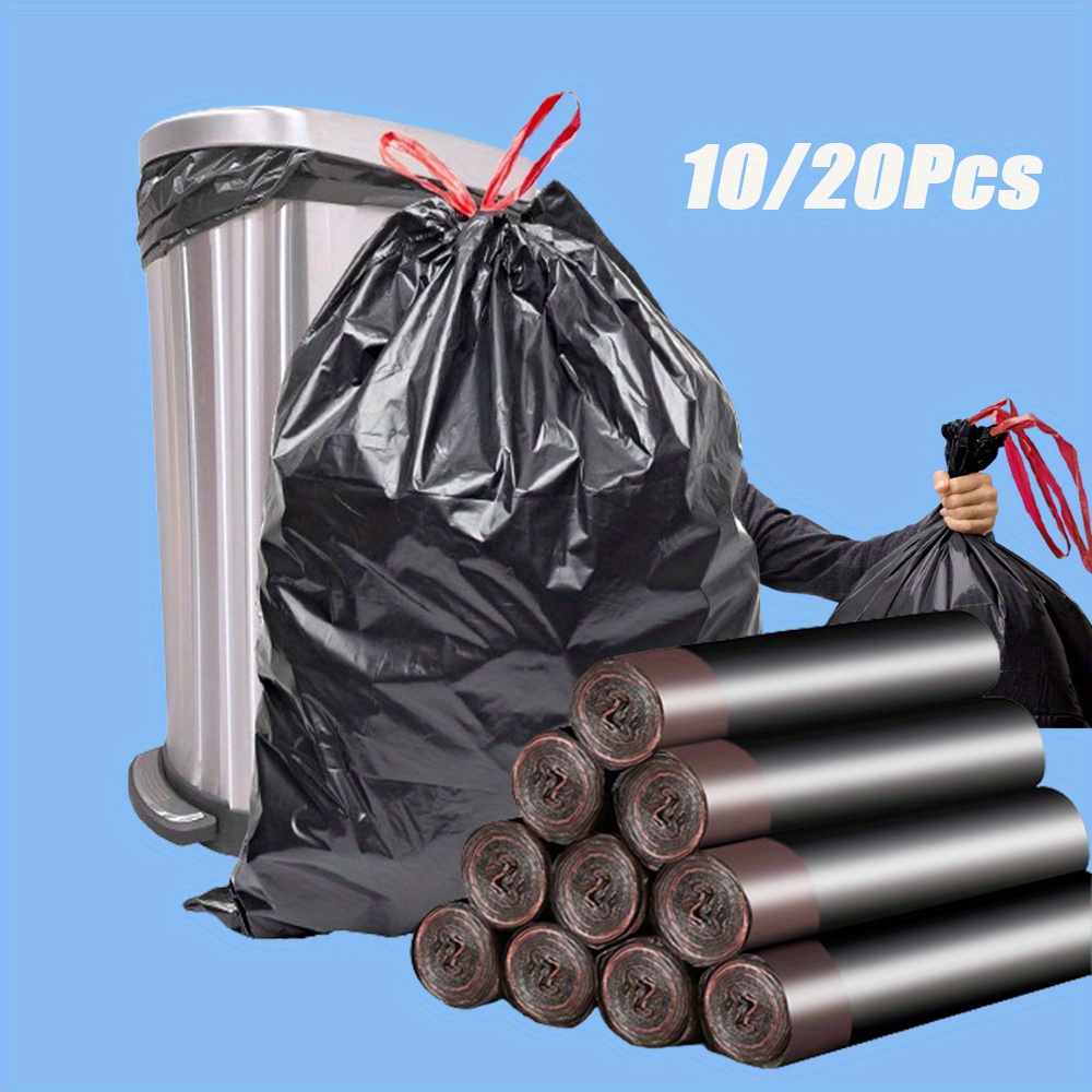 

10/20pcs Extra Large Trash Bags, 35 Gallon Thick Black Garbage Bags, Heavy Duty Garbage Bags, Lawn Leaf Storage Bags, Plastic Storage Bags, Indoor Outdoor Cleaning Supplies, Home Supplies