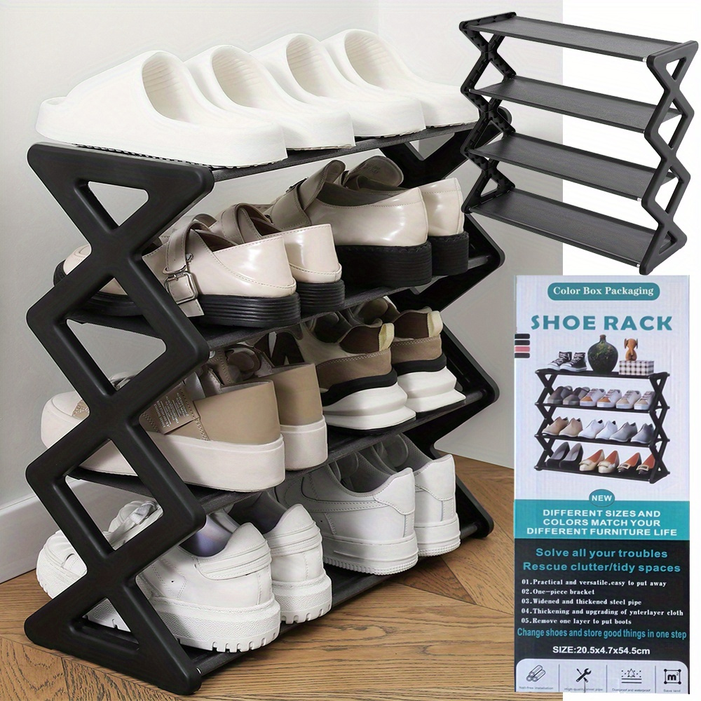 Shoe Slot Storage Organizer Adjustable Plastic Shoe Rack - Temu