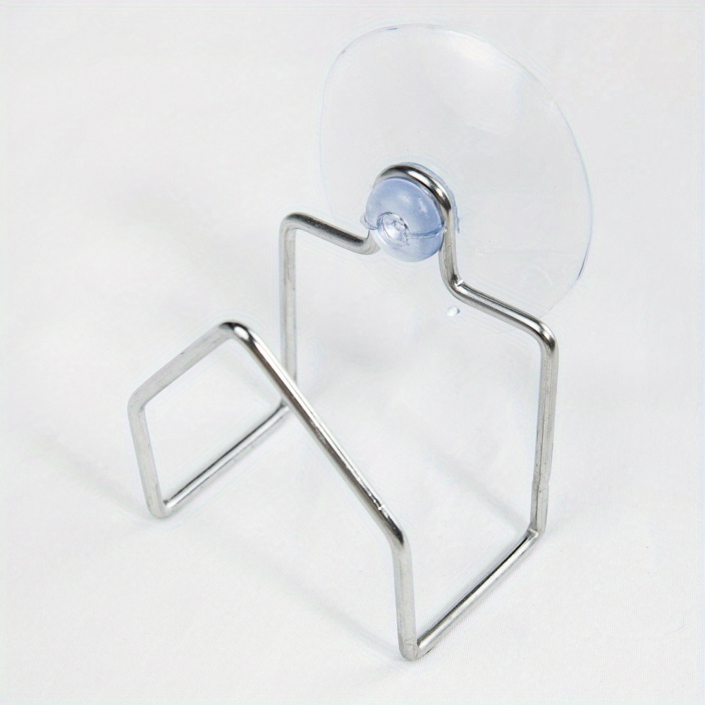 Image of Portable Suction Cup Stainless Steel Drain Rack Cleaning Cloth Shelf Dish Drainer Sponge Holder Sink Rack Kitchen Accessories, Utility Hooks