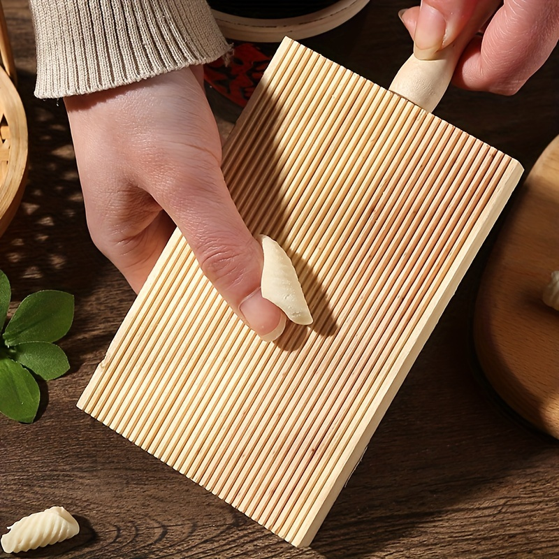 

[gentle Care] Handcrafted Wooden Gnocchi & Pasta Board - Diy And Conch Maker, Surface For Pasta And Hemp Foods, Food-safe Rubbing Tool For Home Kitchen Use