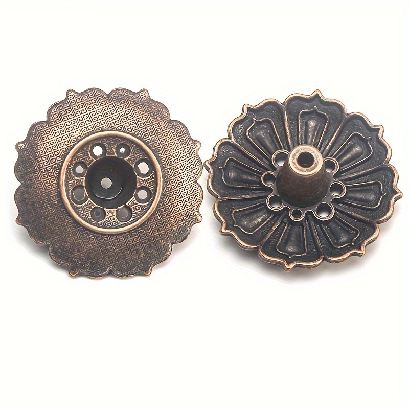 Lotus Incense Holder Vintage Enamel Metal Construction