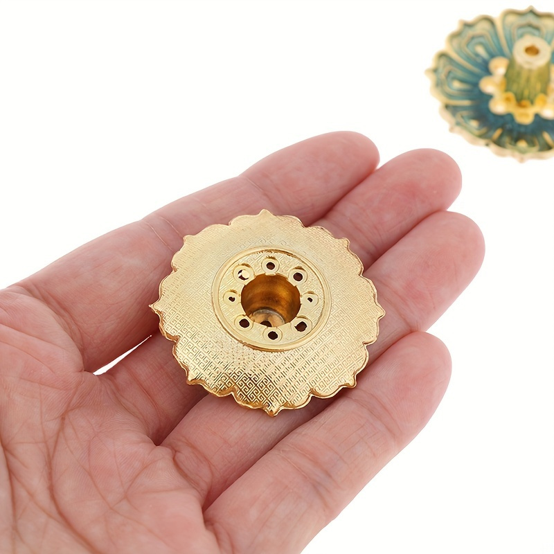 Lotus Incense Holder Vintage Enamel Metal Construction