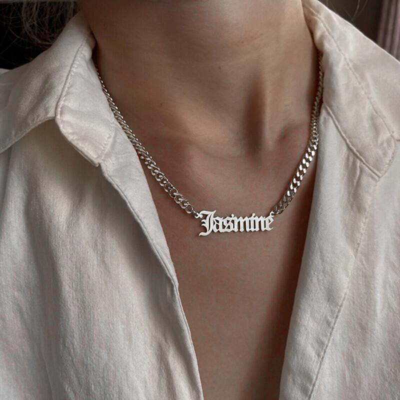 Name plate design chain sales