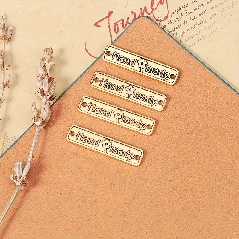 TEMU 10 Piezas de Etiquetas de Ropa Hechas a Vintage de Aleación de para Bolsos de Mujer Acolchados, Añadiendo un de a Sus Accesorios Fabricación de