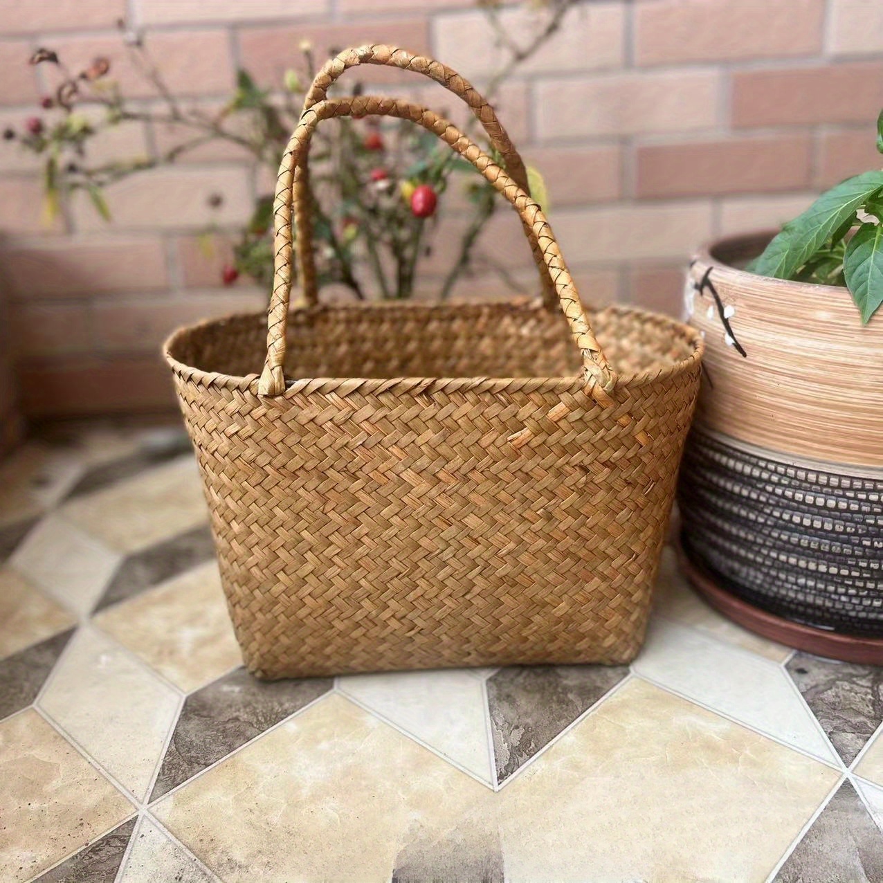 Rattan Basket Bag, Cute Acorn Shaped Multifunctional Kids Rattan Storage  Basket Hand Woven For Home 