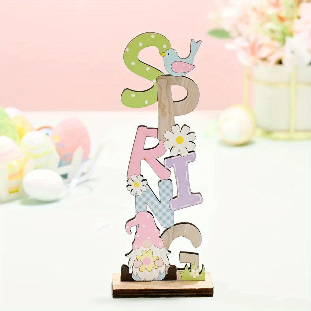1pc spring easter bunny rabbit wooden ornaments crafts toy gift happy easter decoration party home desktop decorations