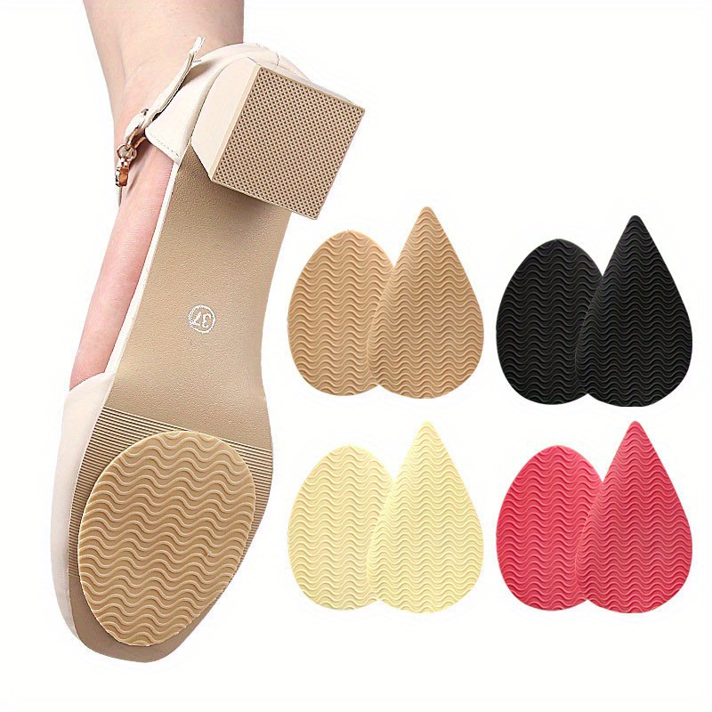 

1pair Of Shoe Sole Anti-slip Stickers, High Heels, Forefoot Mute Wear-resistant Non-slip Pads, Water Ripple Self-adhesive Shock-absorbing Shoe Sole Anti-wear