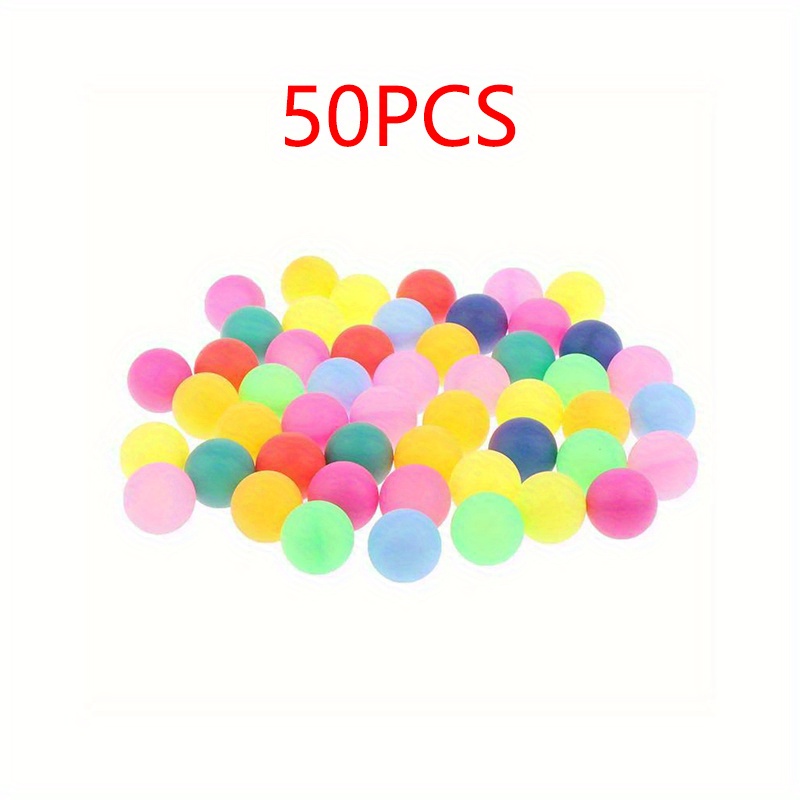 Image of 50pcs Colorful Table Tennis Balls - 40mm Durable Plastic Table Tennis Balls For Party Games, Practice And Fun Activities - No Feathers, No Power Required