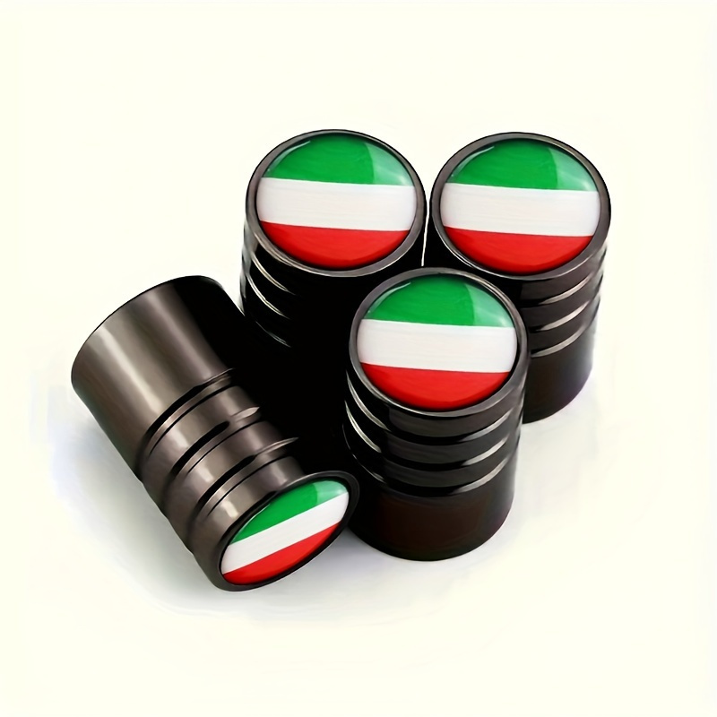 

4pcs/set Italy Flag Pattern Car Wheel Tire Valve Caps, Stem Air Cover Car Styling For Truck, Car, Motorbike Accessories