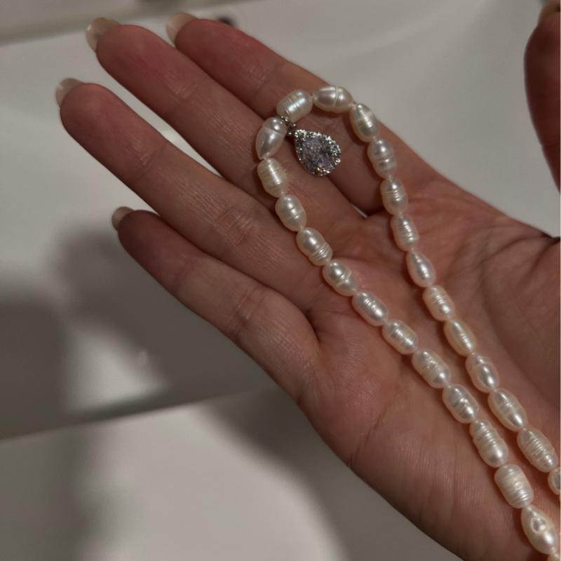 2pc 925 Freshwater Pearl Necklace with Detachable Chain