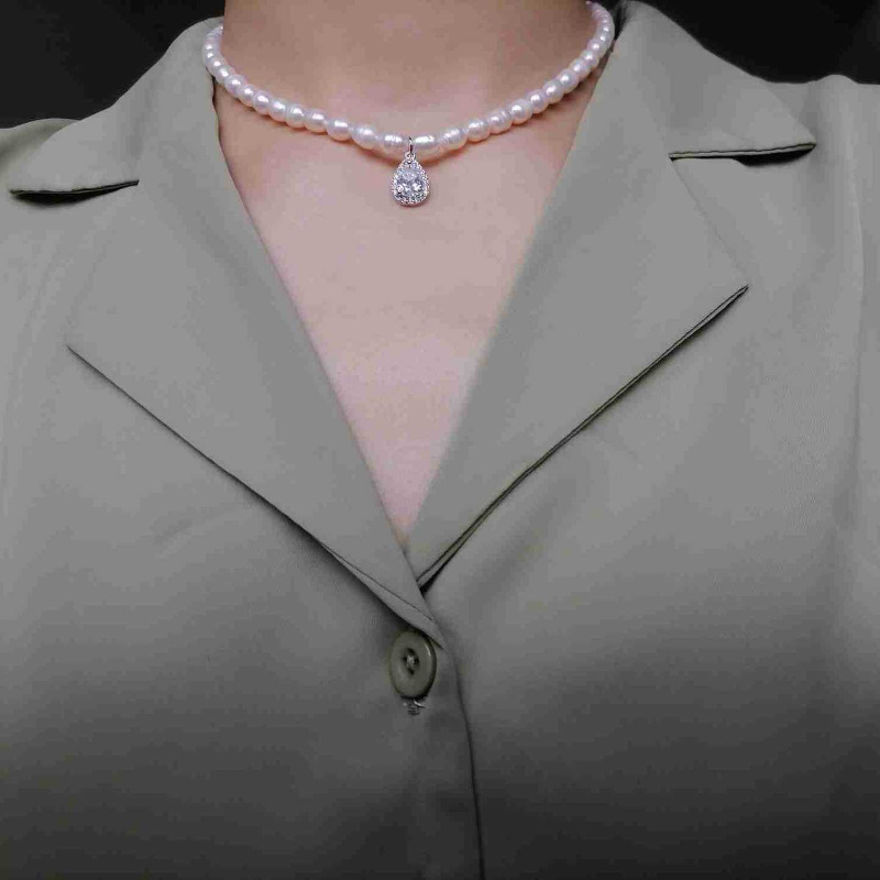 2pc 925 Freshwater Pearl Necklace with Detachable Chain