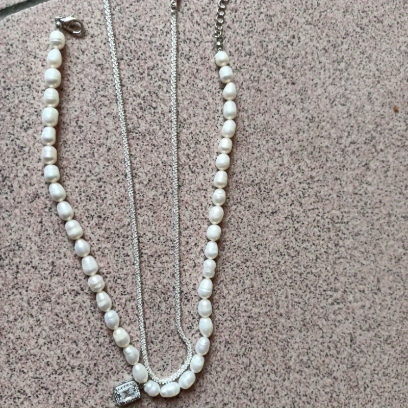 2pc 925 Freshwater Pearl Necklace with Detachable Chain