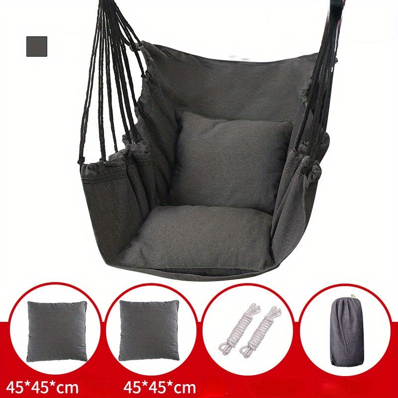 1 pack hanging hammock chair hammock swing chair with pillow seat cushion storage bag for indoor outdoor patio yard deck garden porch