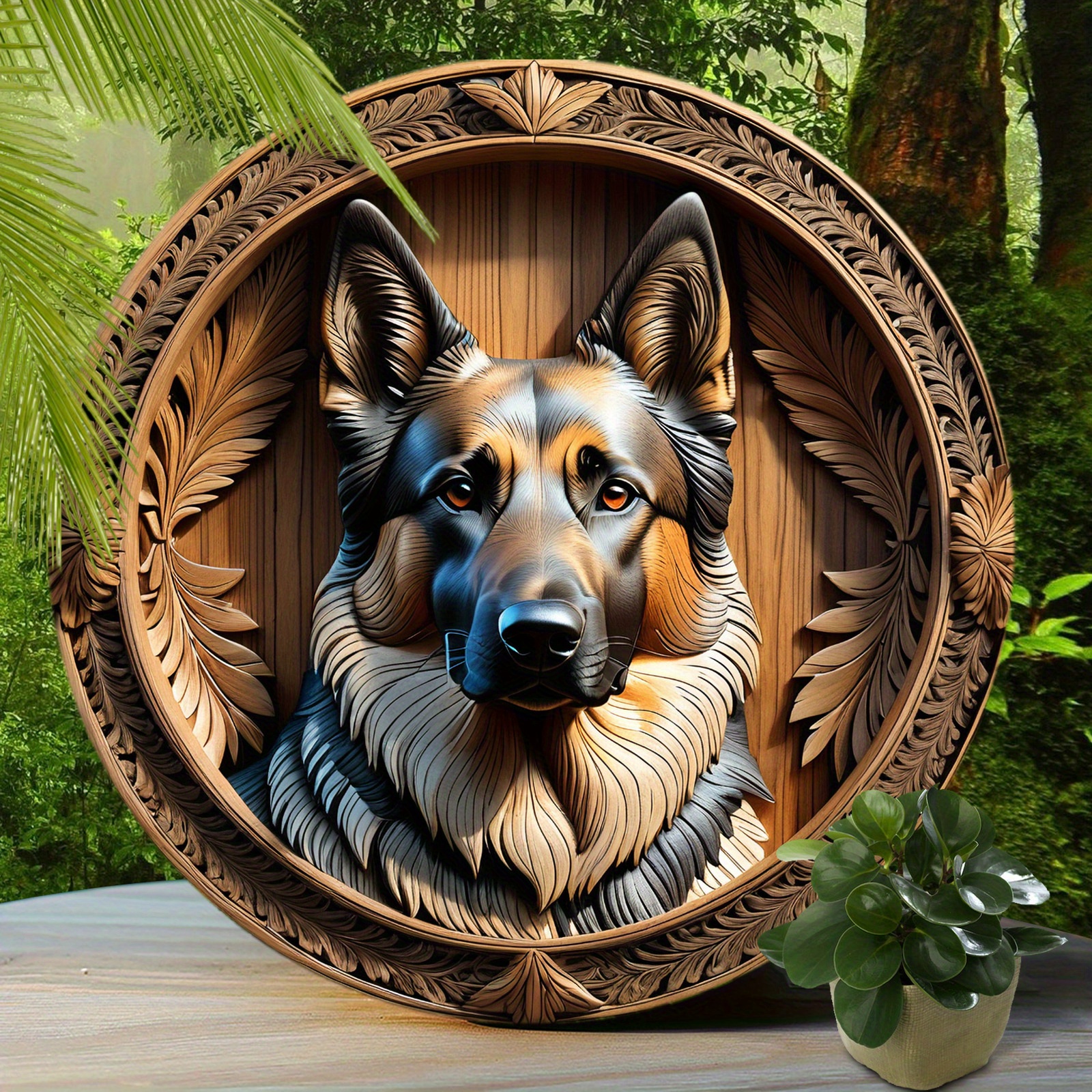 

1pc 8x8 Inch (20x20cm) Round Aluminum Sign Belgian Shepherd Vintage Round Aluminum Sign, Cute Dog Sign For Cafe Kitchen Club Bar Home Wall Art & Decor Gift