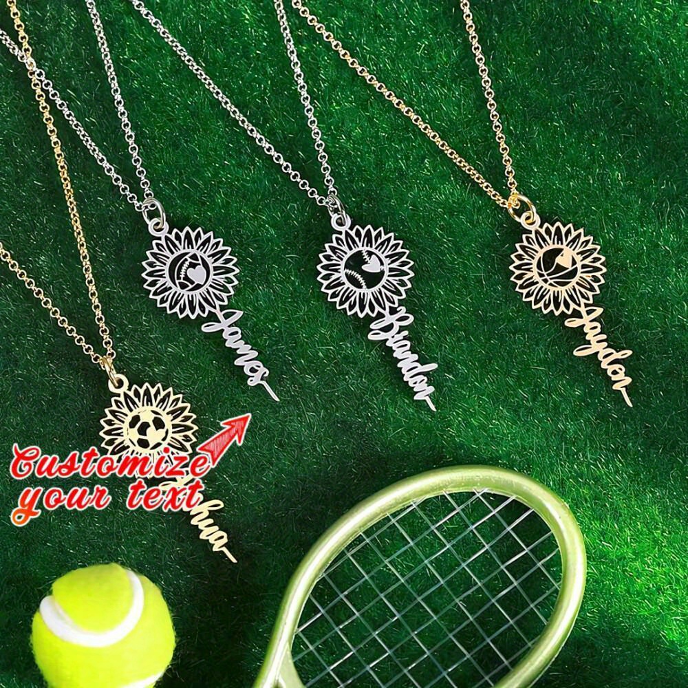 Plated Custom Ball Name Necklace Sunshine Belief Sunflower - Temu Canada