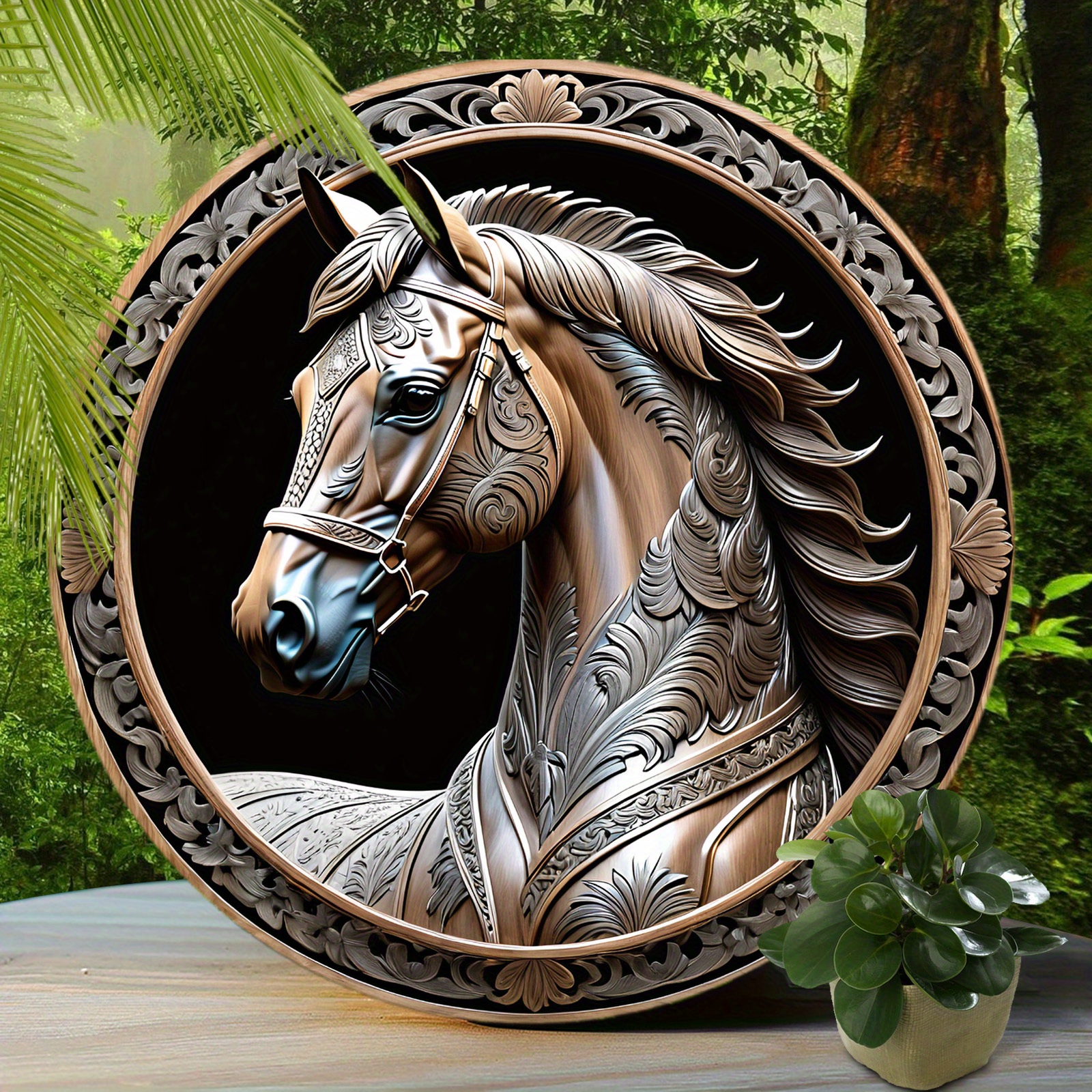 

1pc Round Appaloosa Horse Aluminum Sign, Cute Horse Sign, Living Room Wall Decor, Round Fashion Art Aesthetic, Terrace Decor Gift Holiday Gift 8x8 Inch (20x20cm)