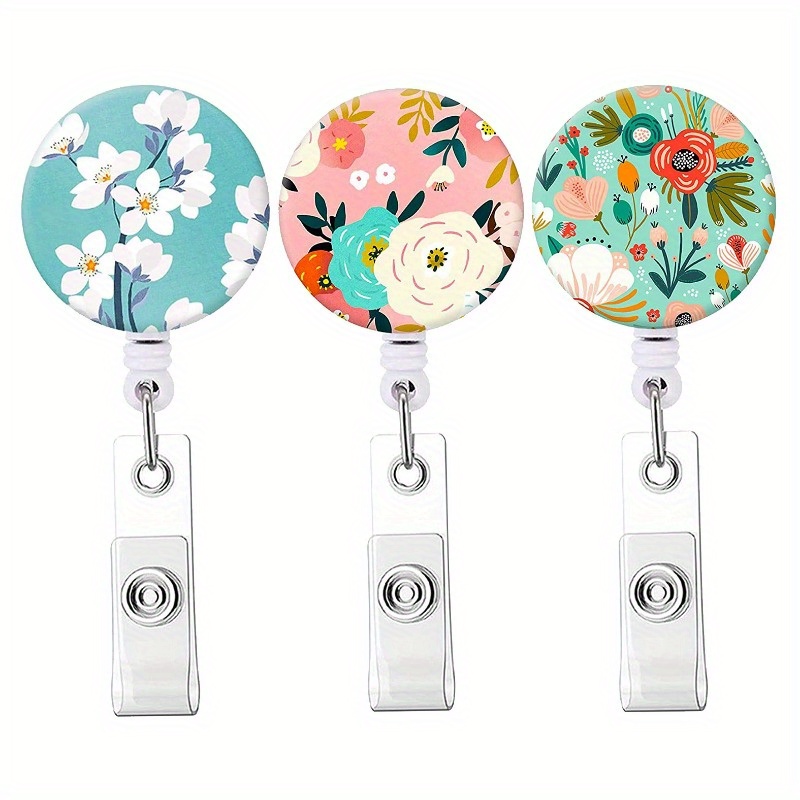 Badge Reel Floral Ovary Retractable Badge Name Holder - Temu Canada