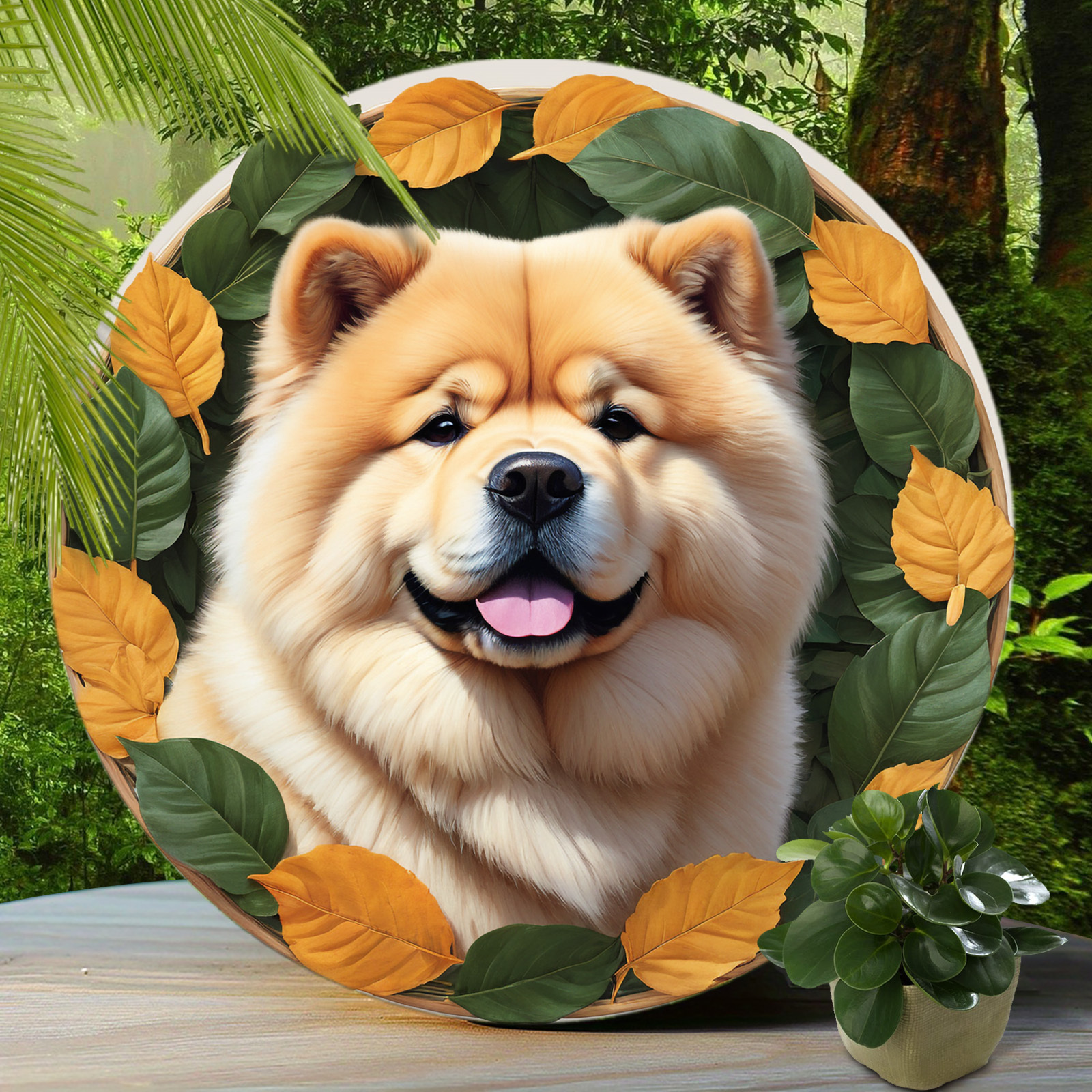 

1pc, Chow Chow Dog Sign - Cute Dog Aluminum Sign, Suitable For Home Room Cafe Bedroom Bar Living Room Garage Wall Decoration, Round Fashion Art Aesthetic, Holiday Gift 8x8 Inch (20x20cm)